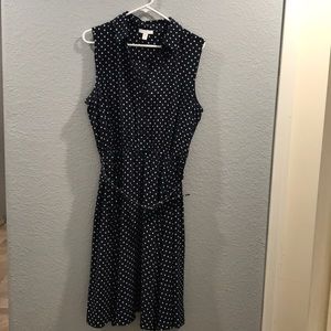 Navy polkadot dress